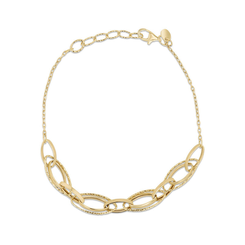 Pulsera Oro Amarillo 10k Detalle Radiante 17+2 ... image number null