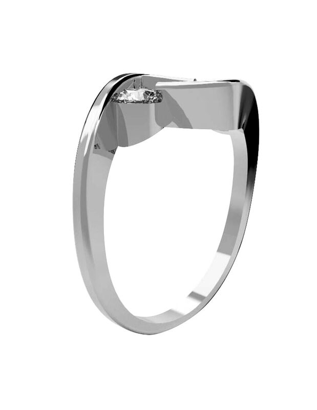 Anillo de Compromiso en Oro Blanco 10K con Circ... image number null