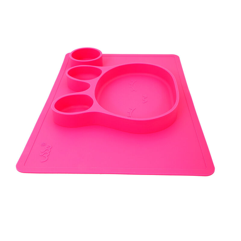 Plato en Forma de Conejo con 4 Divisiones Rosa image number null