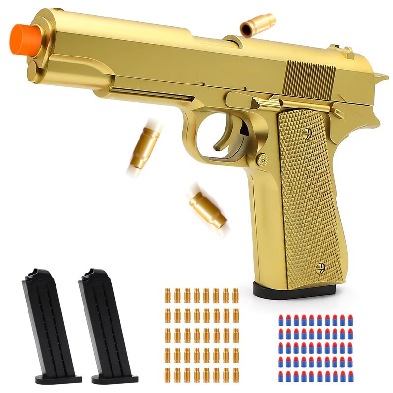 Pistola Toy Gun Trokiomi Gold Soft Bullet Con 2... image number null