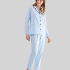 Pijama Florecitas Abierto Celeste