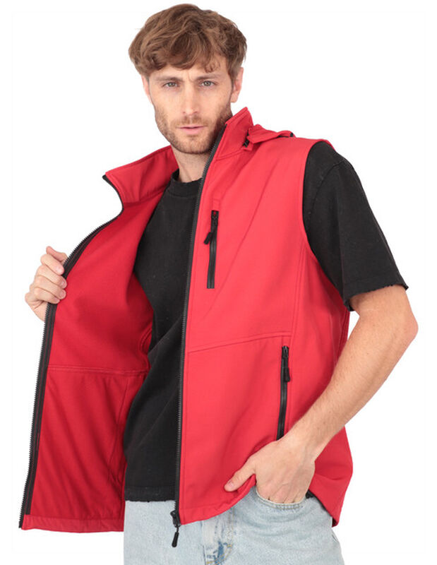 Chaleco Con Gorro Desmontable Cuello Alto Rojo ... image number null