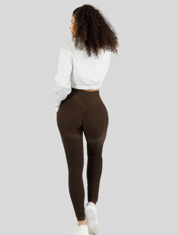 LEGGINGS MUJER PUSH UP LIC-0176 CAFE MALLAS DEP... image number null