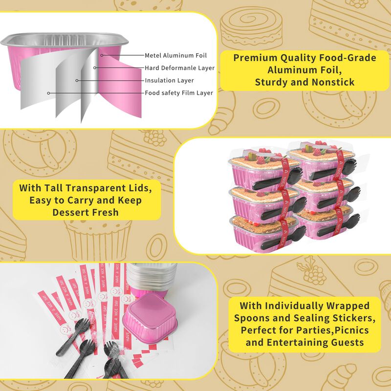 Moldes Para Pastel Heyyumi 40 Uds, 300ml Rosa, ... image number null