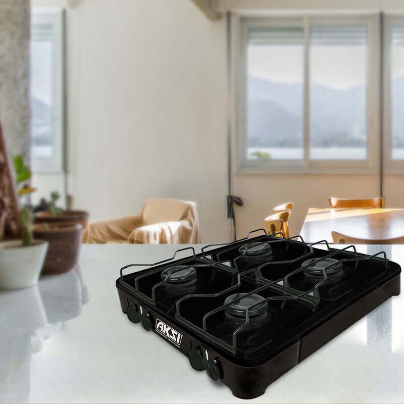 Parrilla Estufa De Mesa Aksi 4 Quemadores Negro image number null