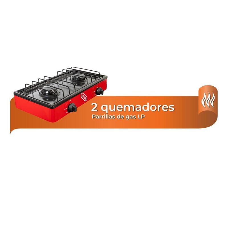Parrilla A Gas 2 Quemadores Caper Roja image number null