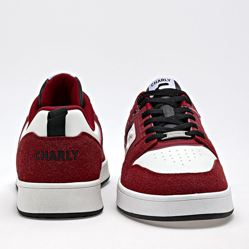 Charly Tenis urbano para hombre blanco rojo, im... image number null