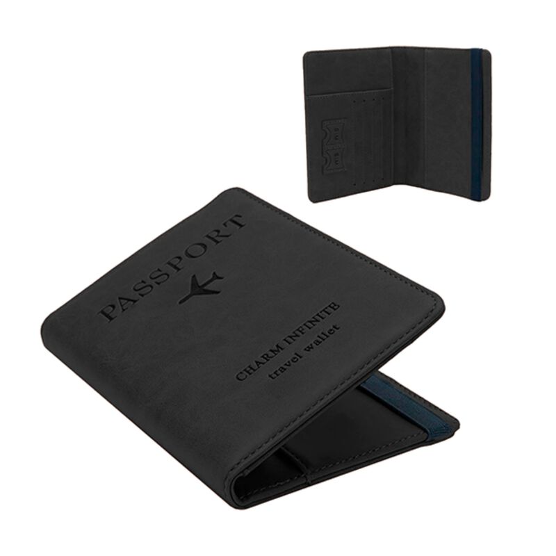 Porta Pasaporte con Protecci&oacute;n RFID Negro Bluel... image number null