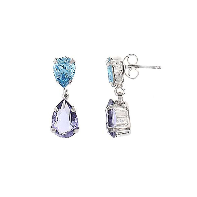 Aretes De Plata 925 Con Zirconias De Colores image number null