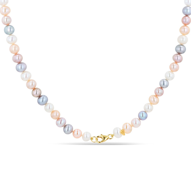Collar Oro Amarillo 14k Con Perlas Multicolor image number null