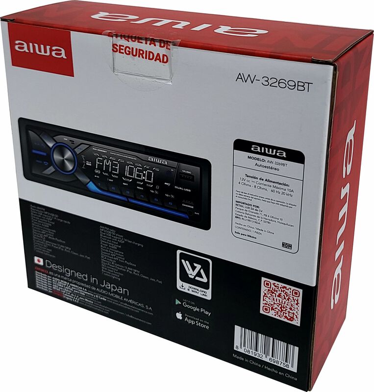 Aiwa AW-3269BT autoest&eacute;reo negro 20W de FM image number null