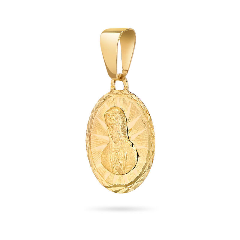 Medalla Circular Oro Amarillo 14K Virgen Busto ... image number null