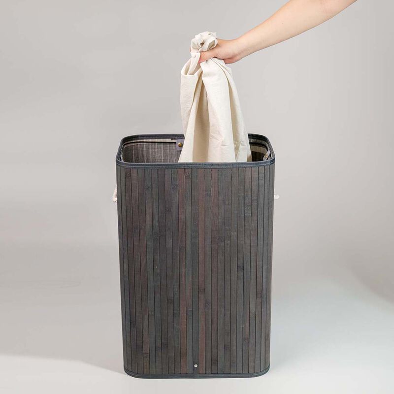 Cesto Plegable de Bamb&uacute; Gris Lo Necesito  Ecofr... image number null