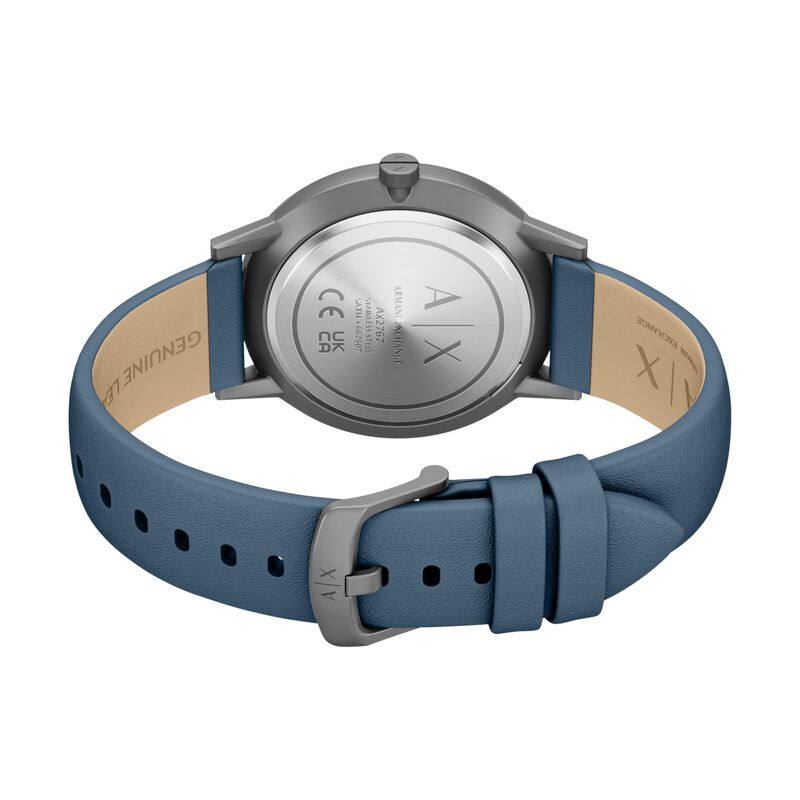 Reloj Armani Exchange Ax2767 De Cuero Azul 42 m... image number null