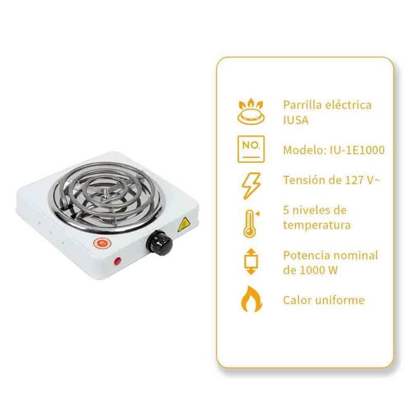 Parrilla El&eacute;ctrica 1 Quemador Mini Espiral 1,00... image number null