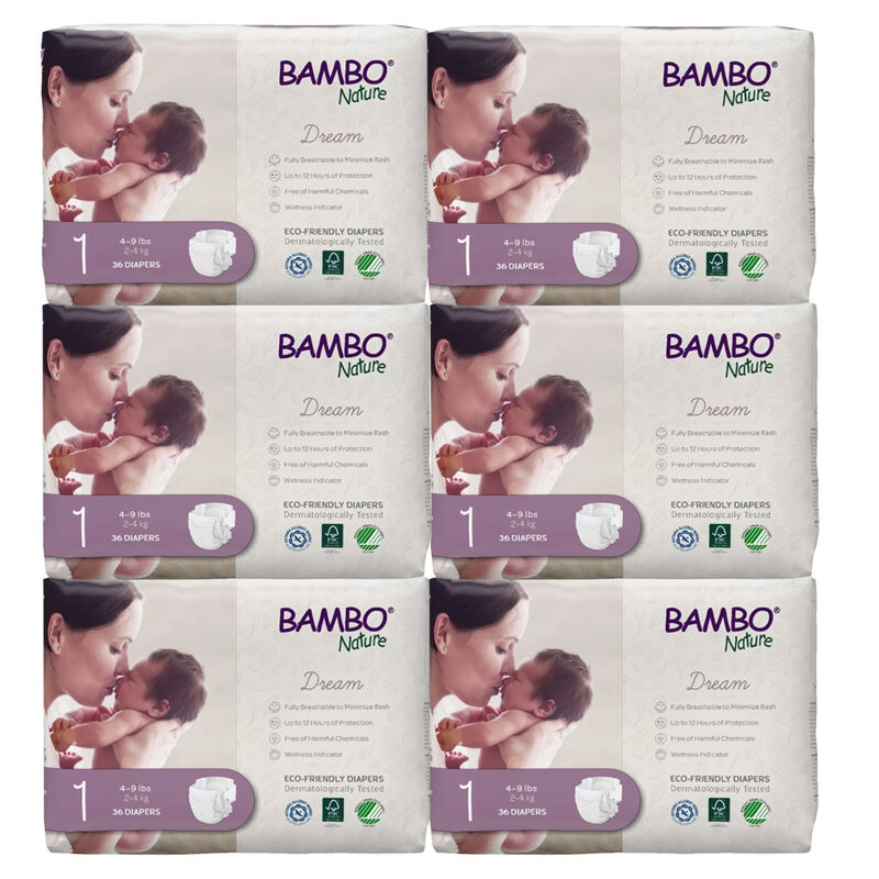 Pañales Bambo Nature Dream 216pz Talla 1 image number null