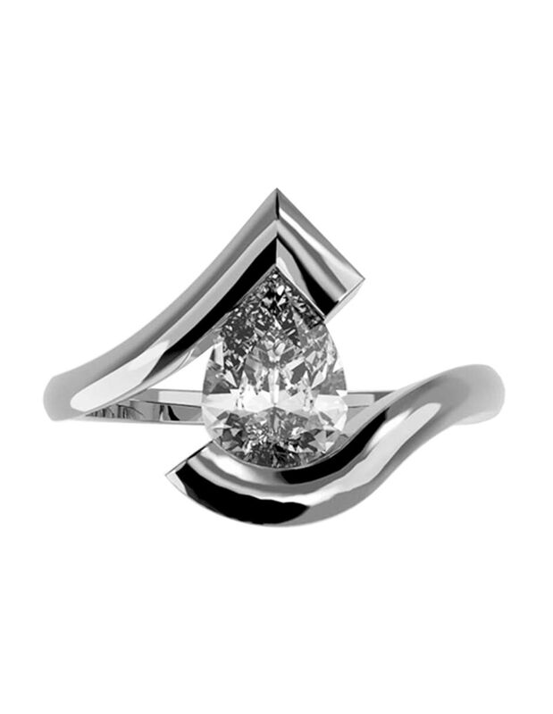 Anillo de Compromiso en Oro de 14K con Circonia... image number null