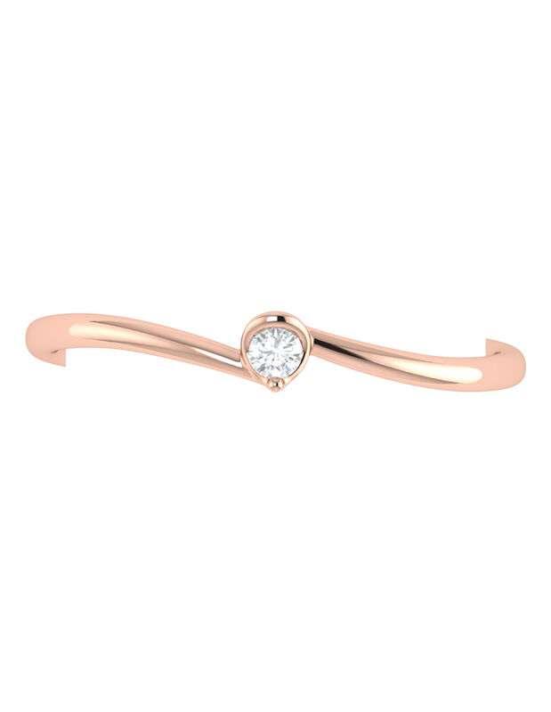 Solitario De Oro Rosa 14k Con 5pts De Diamante ... image number null