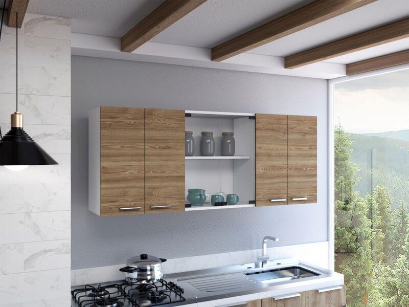 Gabinete Superior Vega, Color Miel Y Blanco Vir... image number null