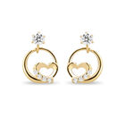 Aretes De Oro Amarillo 10k Con Zirconias