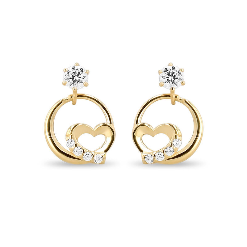 Aretes De Oro Amarillo 10k Con Zirconias image number null