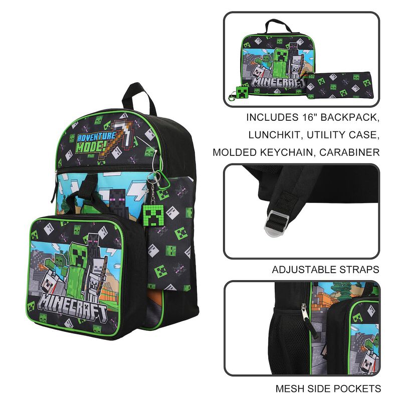 Set Escolar Bioworld Minecraft De 5 Piezas: Moc... image number null