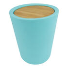 Bote de Basura Verde con Tapa de Bamb&uacute;