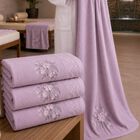 Set De 3 Toallas De Ba&ntilde;o Lilas Premium 70x140 Cm Extra Suaves Alta Absorci&oacute;n