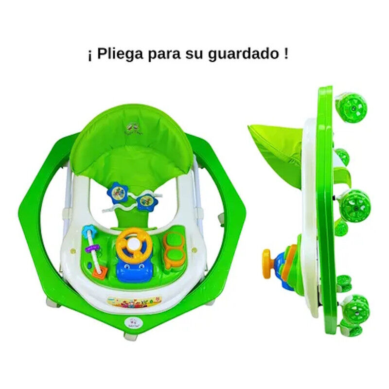 Andadera Beb&eacute; Plegable Verde Musical Juguetero ... image number null