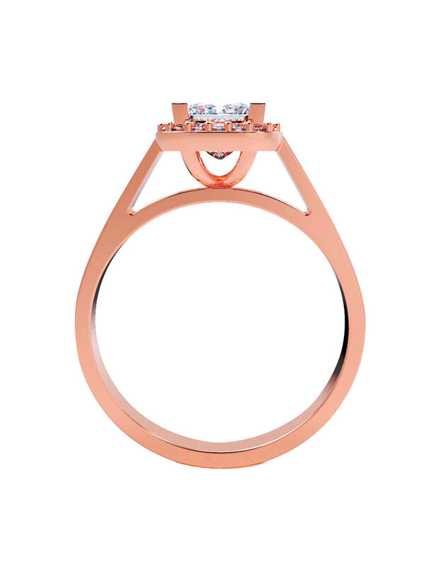 Anillo de Compromiso en Oro Rosa 10K con Circon... image number null