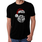 Camiseta Mezcla Premium Word Art Para Hombre - Santa Claus - Negro