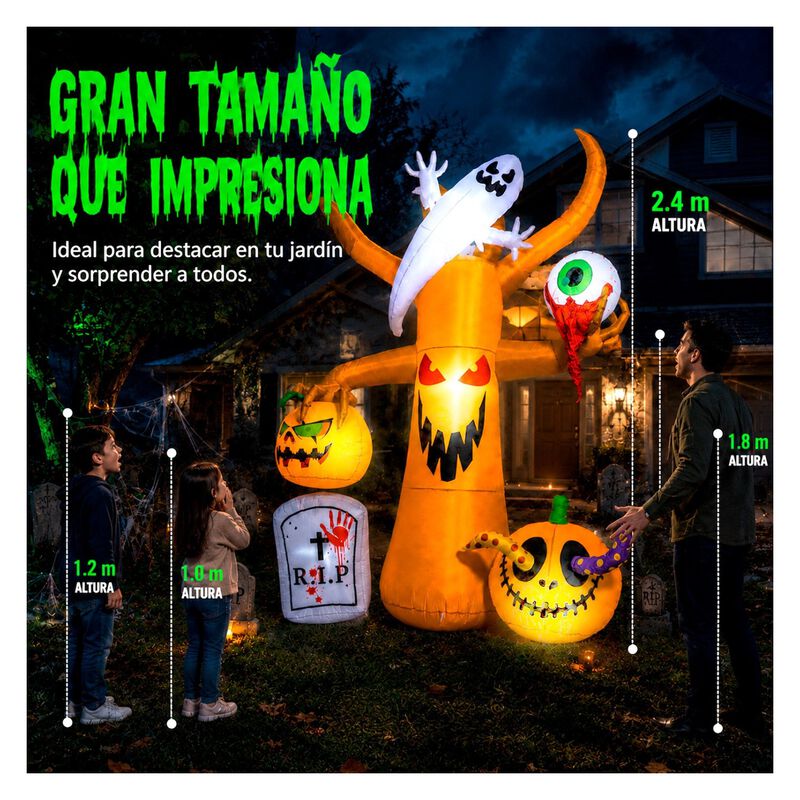 Inflable Halloween Arbol Calabazas Fantasma Ojo... image number null