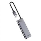 Hub Usb-a 3.2 4 En 1 5gbps Otg Led Cable 20cm Gris Ugreen