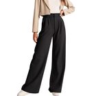 Pantalones de Oficina NIMIN, Cintura Alta, Corte Recto, Negro, Talla XL