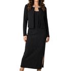 Set de Vestido y Su&eacute;ter, CONJ-0128 Negro Conjunto Elegante Stretch Vestido con Abertura Su&eacute;ter Ligero para Mujer