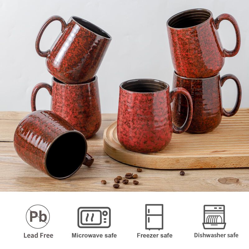 Juego De 6 Tazas De Caf&eacute; Hasense 425 ml Rojo Ce... image number null