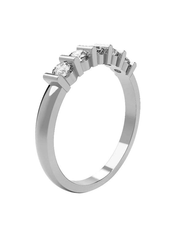 Anillo de Compromiso en Oro Blanco 14K con Circ... image number null