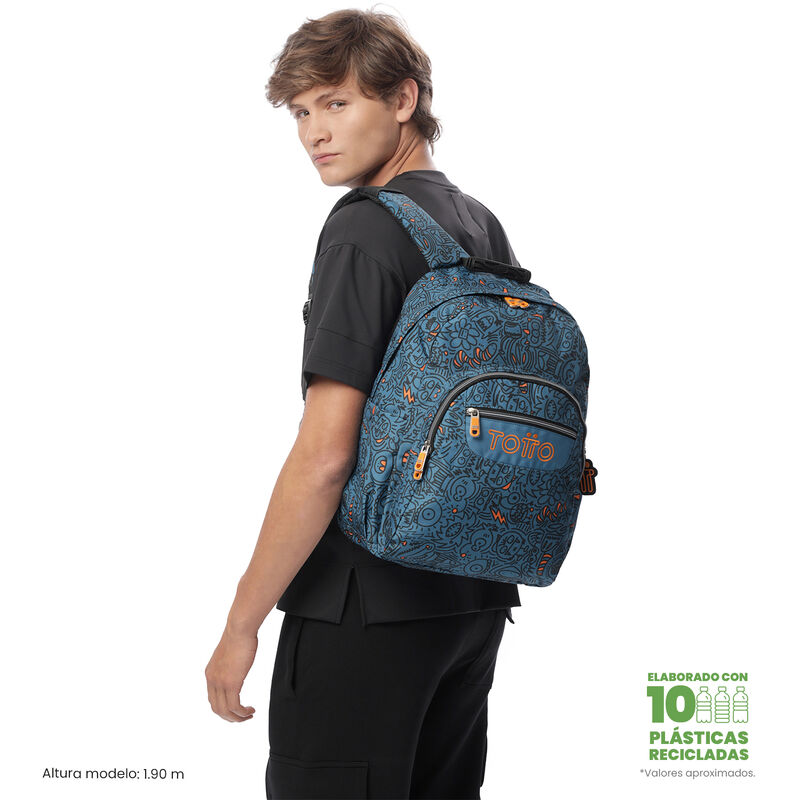 Mochila Escolar Grande Totto Acuarela Para Ni&ntilde;o... image number null