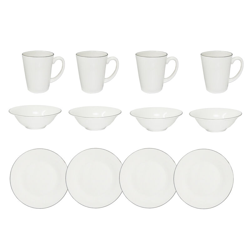 Vajilla de Cer&aacute;mica FOODE  12pzs Titanium image number null