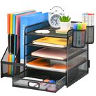 Organizador De Escritorio Marbrasse De 5 Niveles Con Archivador Y Caj&oacute;n Negro