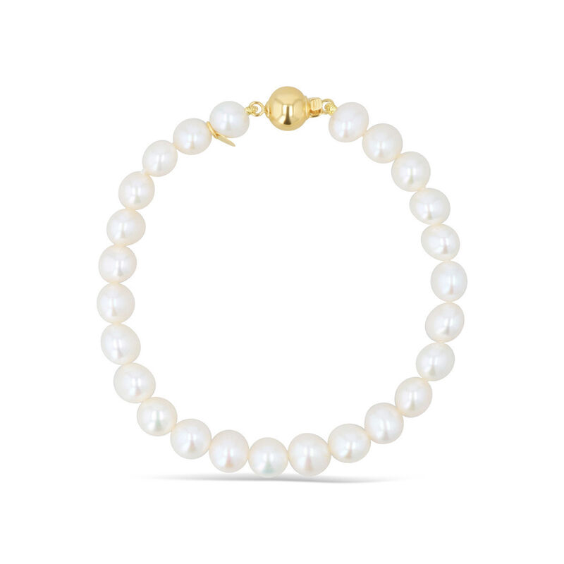 Pulsera Oro Amarillo 14k Con Perlas 7mm &middot; 17.5 ... image number null