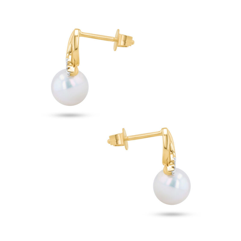 Aretes Oro Amarillo 10k Con 2pts De Diamante Y ... image number null