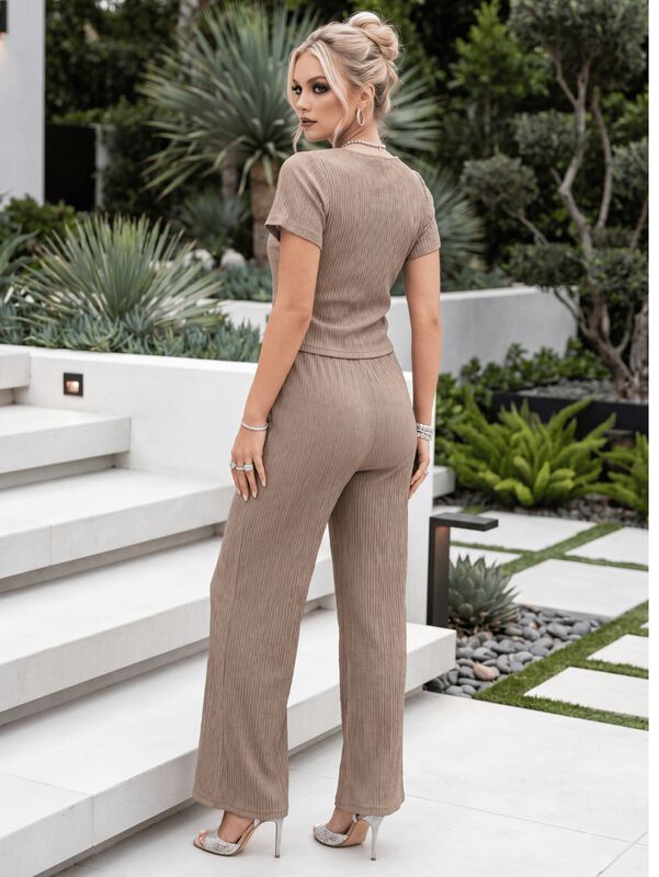 Conjunto 2 Piezas Pantalon Amplio Y Blusa Malab... image number null