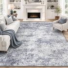 Alfombra Vecarf 244 &times; 152 cm Lavable Con Dise&ntilde;o Abstracto Azul Y Gris