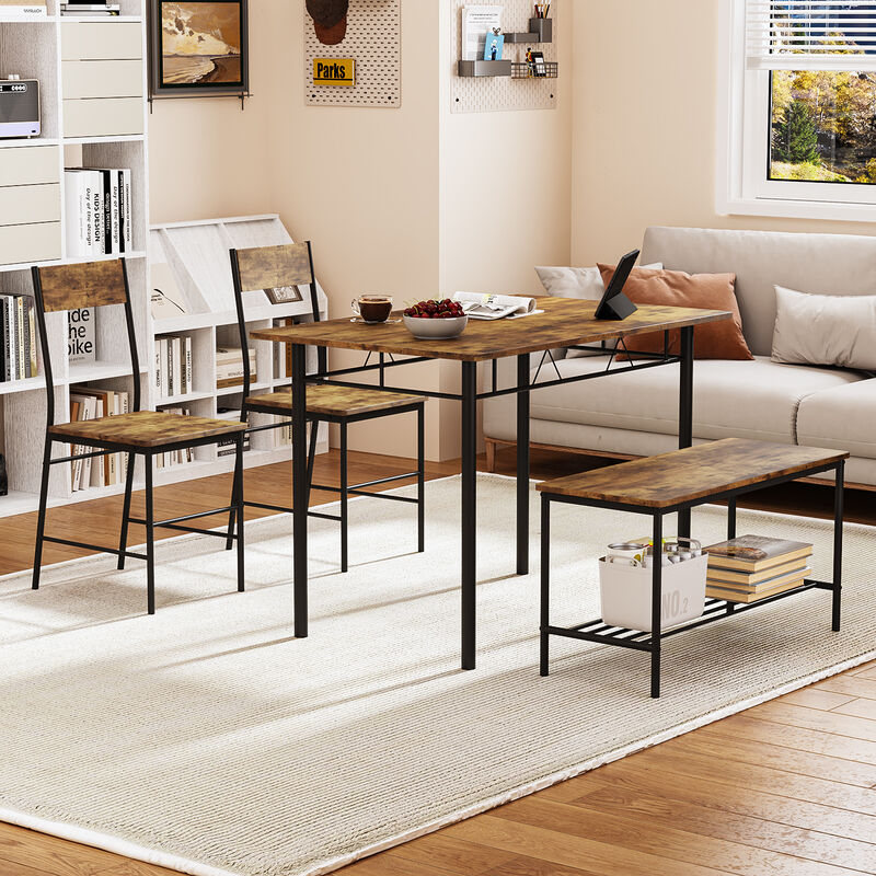 Juego De Comedor 4 Piezas Mesa Y Banco Estilo I... image number null