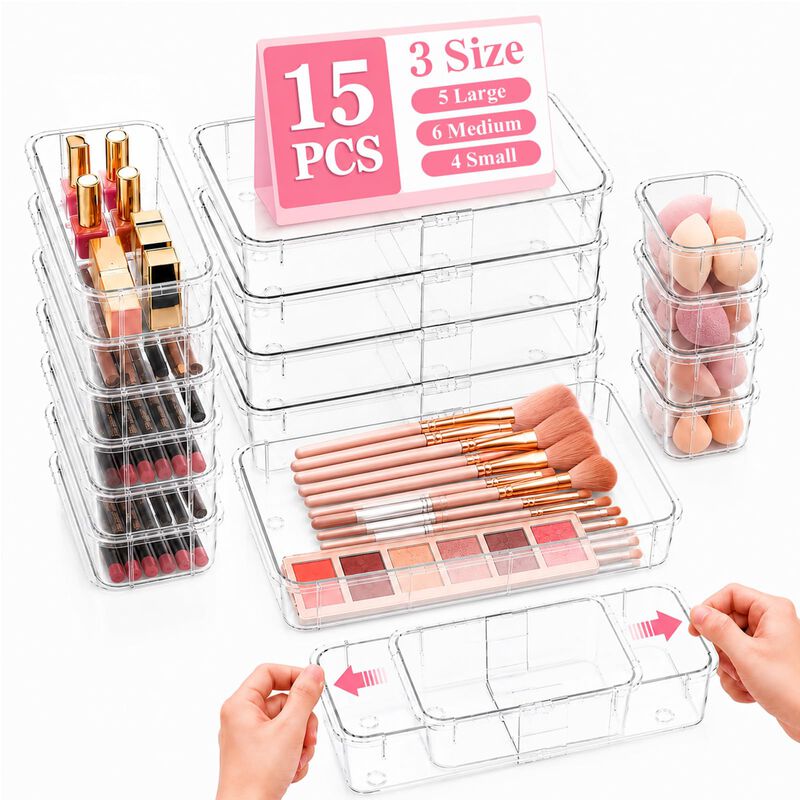 Organizador De Cajones Zquilabon Apilable Trans... image number null