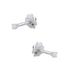 Broqueles De Oro Blanco 14k Con 5pts De Diamante