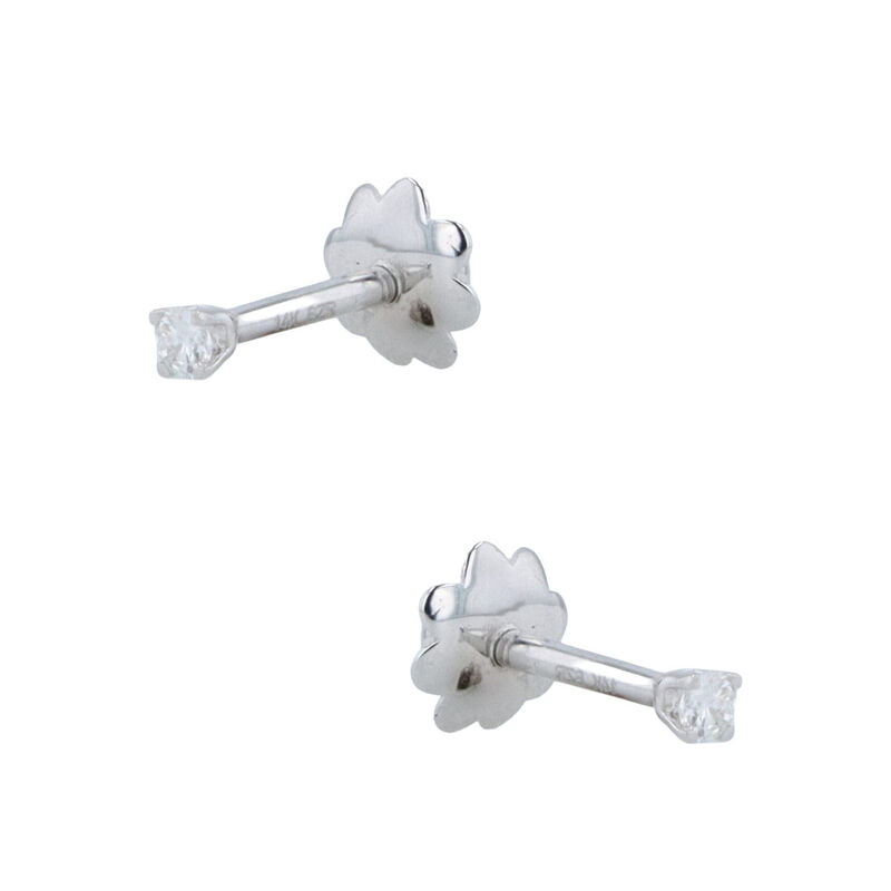 Broqueles De Oro Blanco 14k Con 5pts De Diamant... image number null