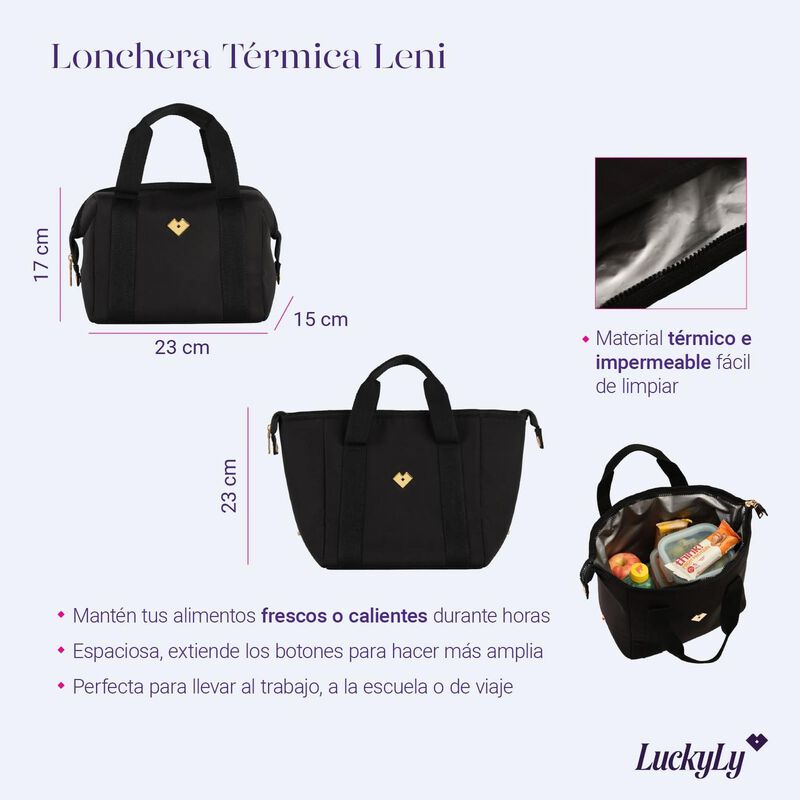 Lonchera Luckyly Leni Bolsa Almuerzo Mujer T&eacute;rm... image number null