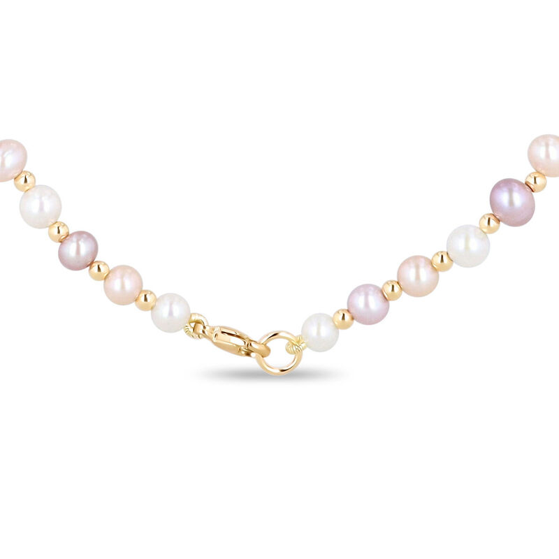 Collar De Oro Amarillo 14k Con Perlas Multicolo... image number null